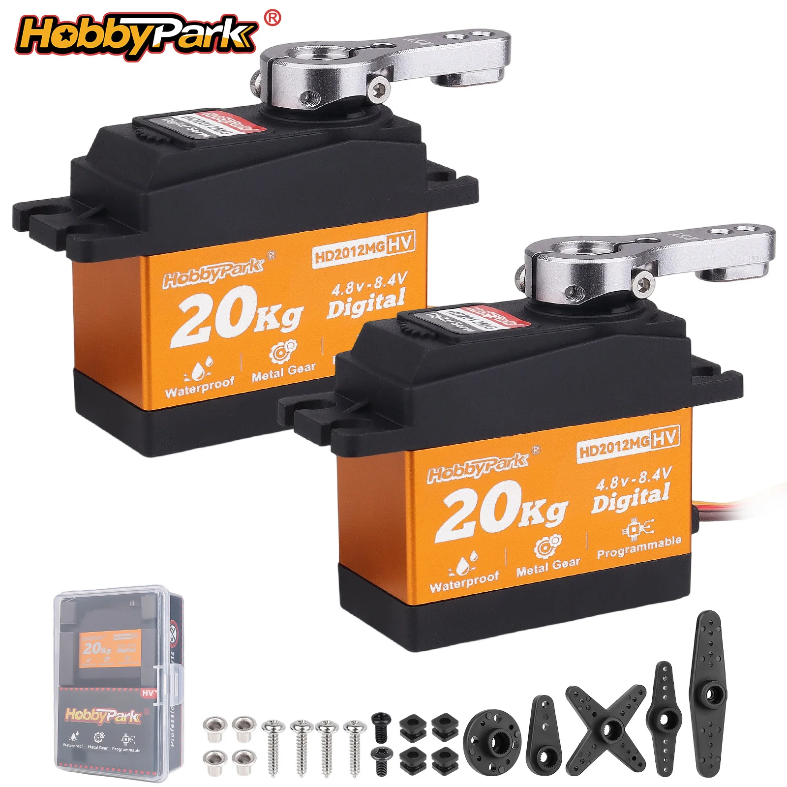 HobbyPark Waterproof 20kg Digital Metal Gear Servo High Torque for 1/10 RC Crawler RC Car Truck Traxxas Arrma Trucks 2PCS
HobbyPark Waterproof 20kg Digital Metal Gear Servo High Torque for 1/10 RC Crawler RC Car Truck Traxxas Arrma Trucks 2PCS