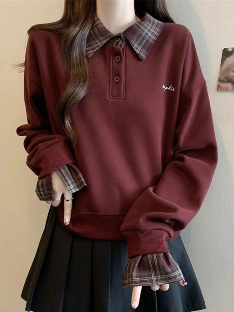 Jmprs Plaid Patchwork Sweatshirts Women Casual Preppy Style Retro Pullovers Korean Loose Long Sleeve Female Simple Spring Tops
Jmprs Plaid Patchwork Sweatshirts Women Casual Preppy Style Retro Pullovers Korean Loose Long Sleeve Female Simple Spring Tops