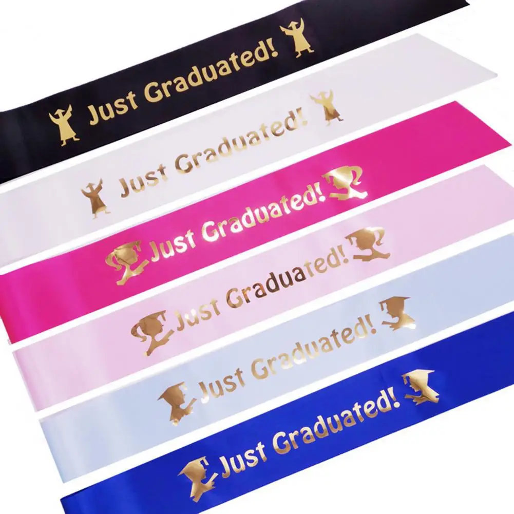 Just Graduated! Shoulder Strap Hot Stamping Graduation Season Party Decoration Happy Graduation Blue Pink Black Ribbon Sash
Just Graduated! Shoulder Strap Hot Stamping Graduation Season Party Decoration Happy Graduation Blue Pink Black Ribbon Sash