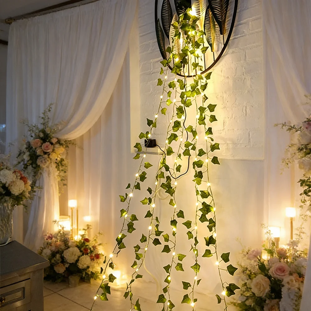 5M/2M Battery Powered Green Leaf Flower Fake Plants LED String Light for Wall Christmas Birthday Wedding Room Garden Decoration
5M/2M Battery Powered Green Leaf Flower Fake Plants LED String Light for Wall Christmas Birthday Wedding Room Garden Decoration