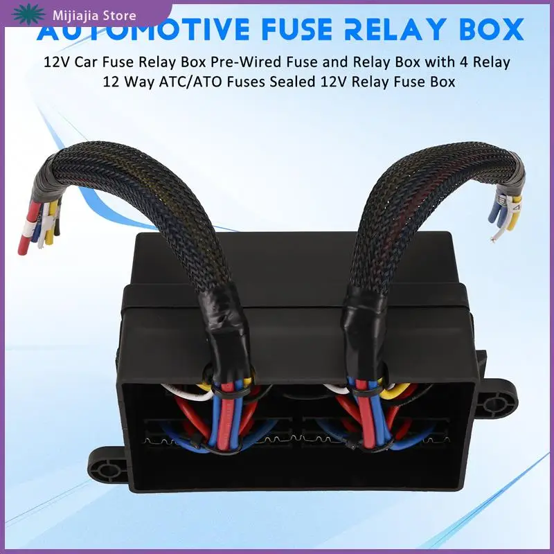 12V Car Fuse Relay Box Pre-Wired Fuse And Relay Box With 4 Relay 12 Way ATC/ATO Fuses Sealed 12V Relay Fuse Box SALES
12V Car Fuse Relay Box Pre-Wired Fuse And Relay Box With 4 Relay 12 Way ATC/ATO Fuses Sealed 12V Relay Fuse Box SALES