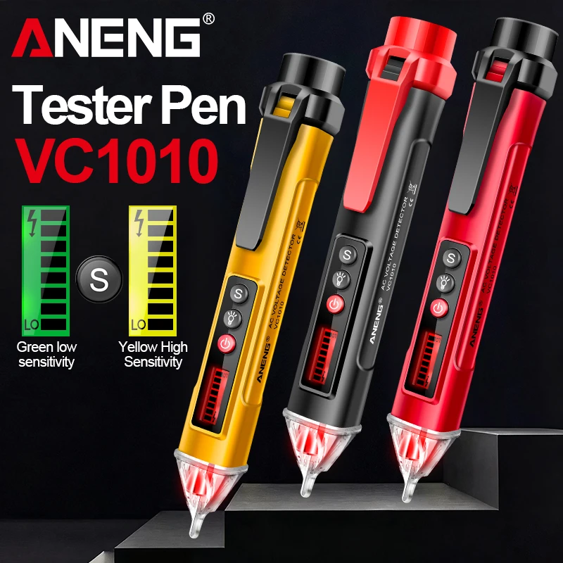 Non-Contact Voltage Tester Pen VC1010 ANENG AC Detectors 12-1000V Dual Sensitivity NCV Meter Electric Sensor Test Pencil Tools
Non-Contact Voltage Tester Pen VC1010 ANENG AC Detectors 12-1000V Dual Sensitivity NCV Meter Electric Sensor Test Pencil Tools