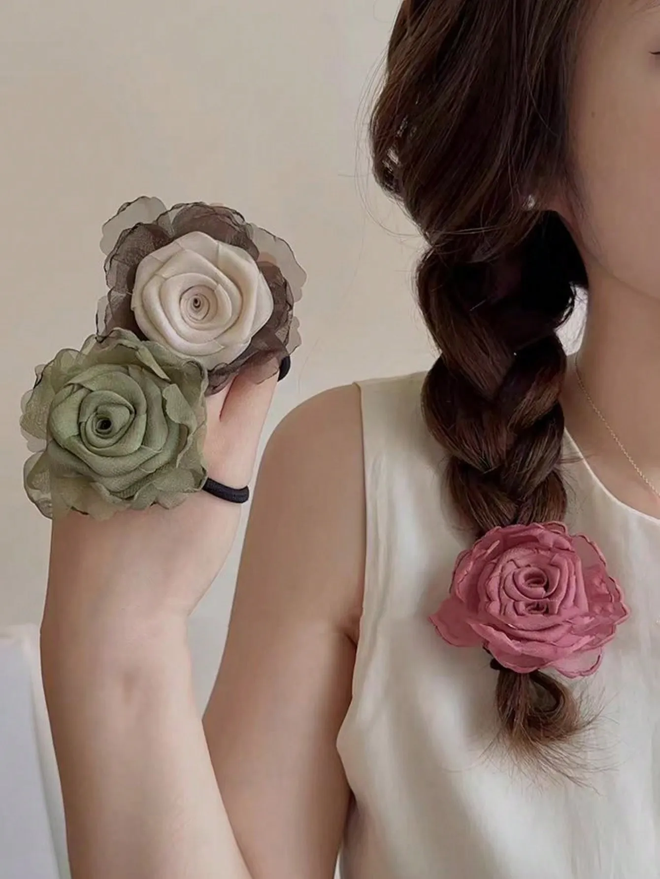 1pc Multicolor Dry Rose Flower Elastic Hair Ties, High-End Women Hair Accessories, Suitable For Daily Hairstyle Valentine
1pc Multicolor Dry Rose Flower Elastic Hair Ties, High-End Women Hair Accessories, Suitable For Daily Hairstyle Valentine