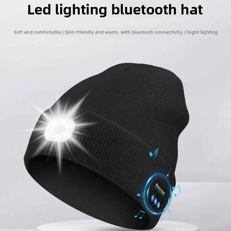 Wireless Bluetooth Musicial Hats, Rechargeble Washable 6 LED Head Lamp Beanie Hats, Winter Warm Knitted Solid Caps For Night
Wireless Bluetooth Musicial Hats, Rechargeble Washable 6 LED Head Lamp Beanie Hats, Winter Warm Knitted Solid Caps For Night