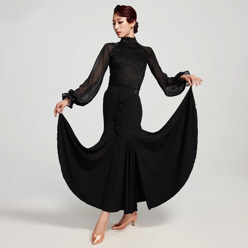 Adults Ballroom Dance Clothing Women Latin Dance Performance Costumes Black Waltz Modern Dancing Dresses Training Suits L12580
Adults Ballroom Dance Clothing Women Latin Dance Performance Costumes Black Waltz Modern Dancing Dresses Training Suits L12580