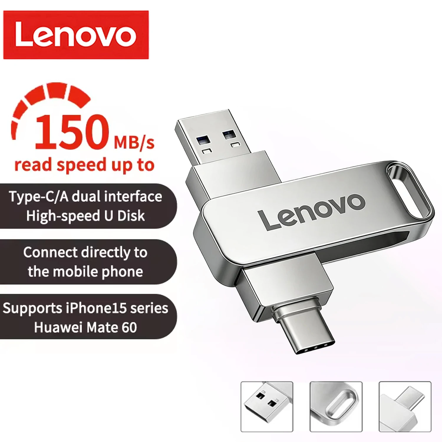 Флеш-накопитель Lenovo USB 3.2 Type C/A, флеш-накопитель с двумя разъемами USB, 2 ТБ, максимальная скорость чтения 150 МБ/с, флеш-накопитель для мобильного телефона, ПК
Флеш-накопитель Lenovo USB 3.2 Type C/A, флеш-накопитель с двумя разъемами USB, 2 ТБ, максимальная скорость чтения 150 МБ/с, флеш-накопитель для мобильного телефона, ПК