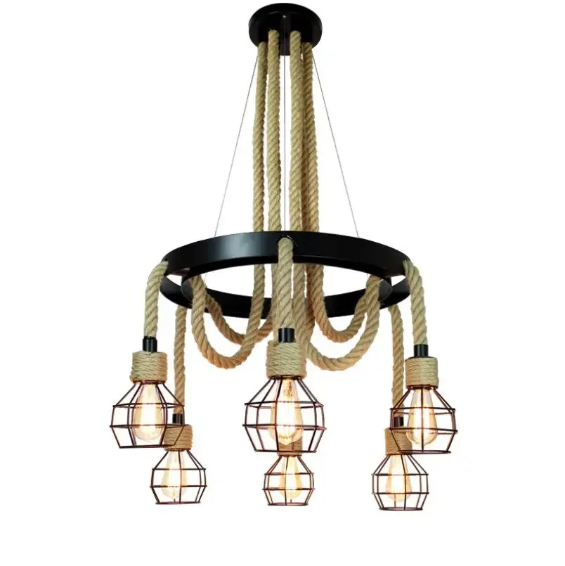 American style hemp rope chandelier creative clothing store personalized restaurant retro retro retro bar industrial Chandelier
American style hemp rope chandelier creative clothing store personalized restaurant retro retro retro bar industrial Chandelier