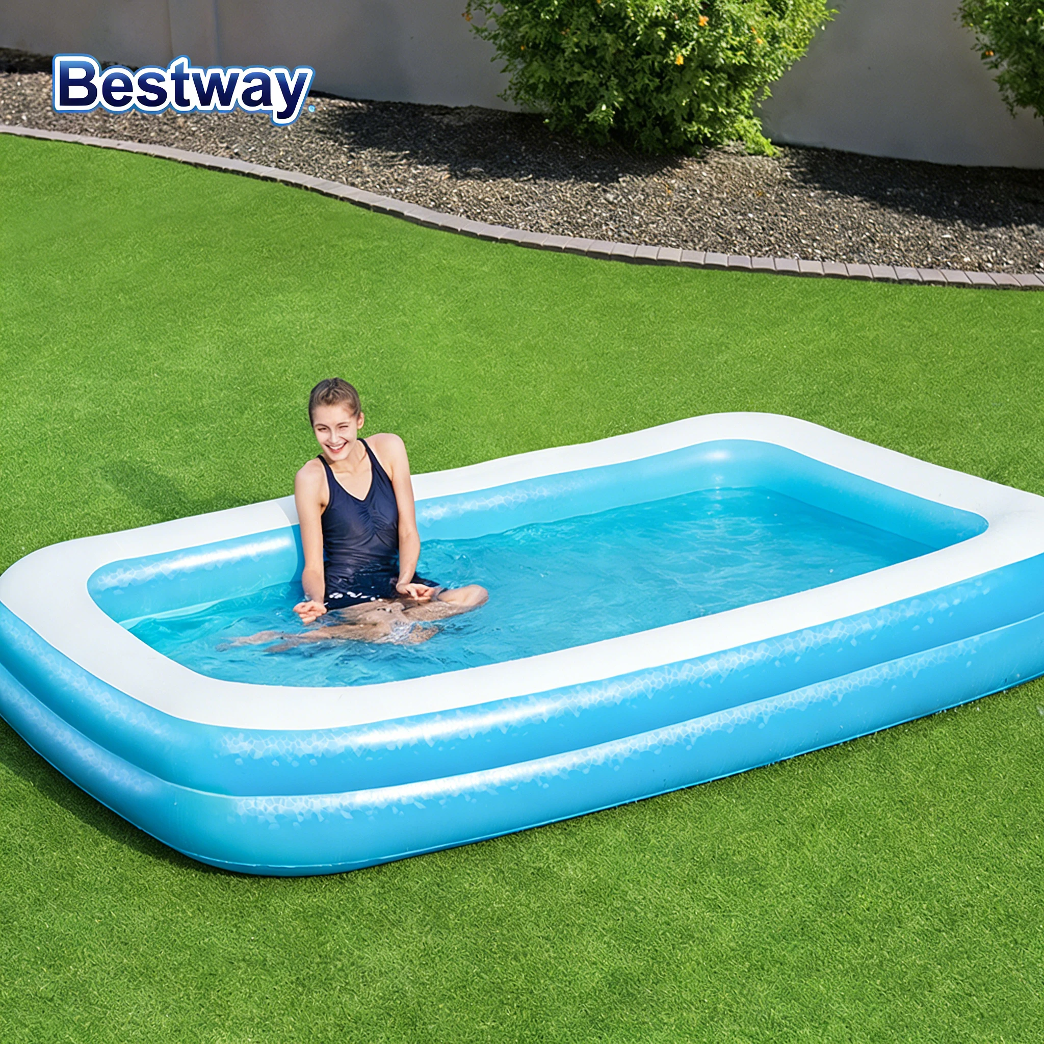 Bestway 54150 10' x 6' x 18"/3.05m x 1.83m x 46cm Inflatable Sunbathing Lounge Pool, Inflatable Pool for Home Backyard, Personal
Bestway 54150 10' x 6' x 18"/3.05m x 1.83m x 46cm Inflatable Sunbathing Lounge Pool, Inflatable Pool for Home Backyard, Personal