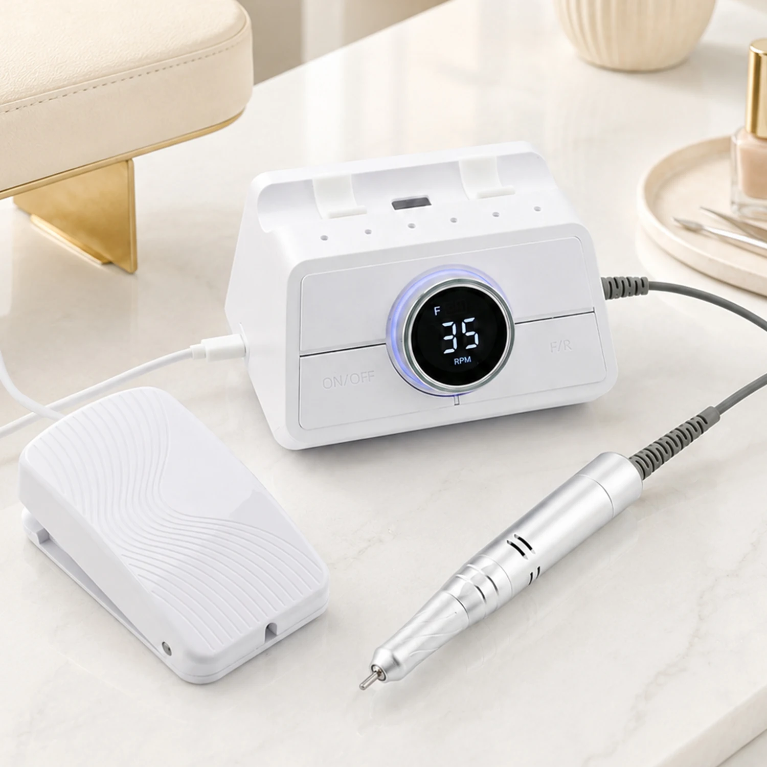 45W Carbon Electric 45000RPM Desktop Nail Drill Manicure Nail File Milling Cutter Nail Art Tools Big Screen
45W Carbon Electric 45000RPM Desktop Nail Drill Manicure Nail File Milling Cutter Nail Art Tools Big Screen