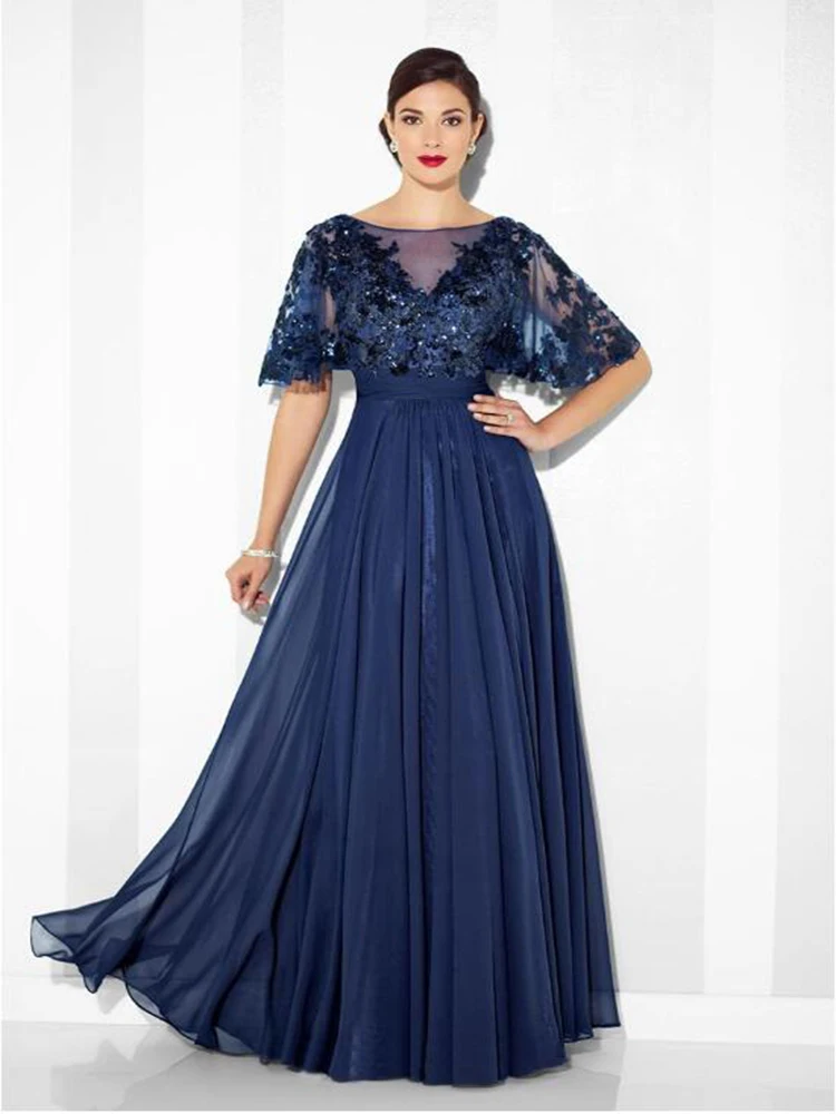 Charming Gray Sequined Boat Neck Mother of the Bride Dresses Half Sleeve Chiffon Back Out Wedding Party Gowns 2021 New Arrival
Charming Gray Sequined Boat Neck Mother of the Bride Dresses Half Sleeve Chiffon Back Out Wedding Party Gowns 2021 New Arrival