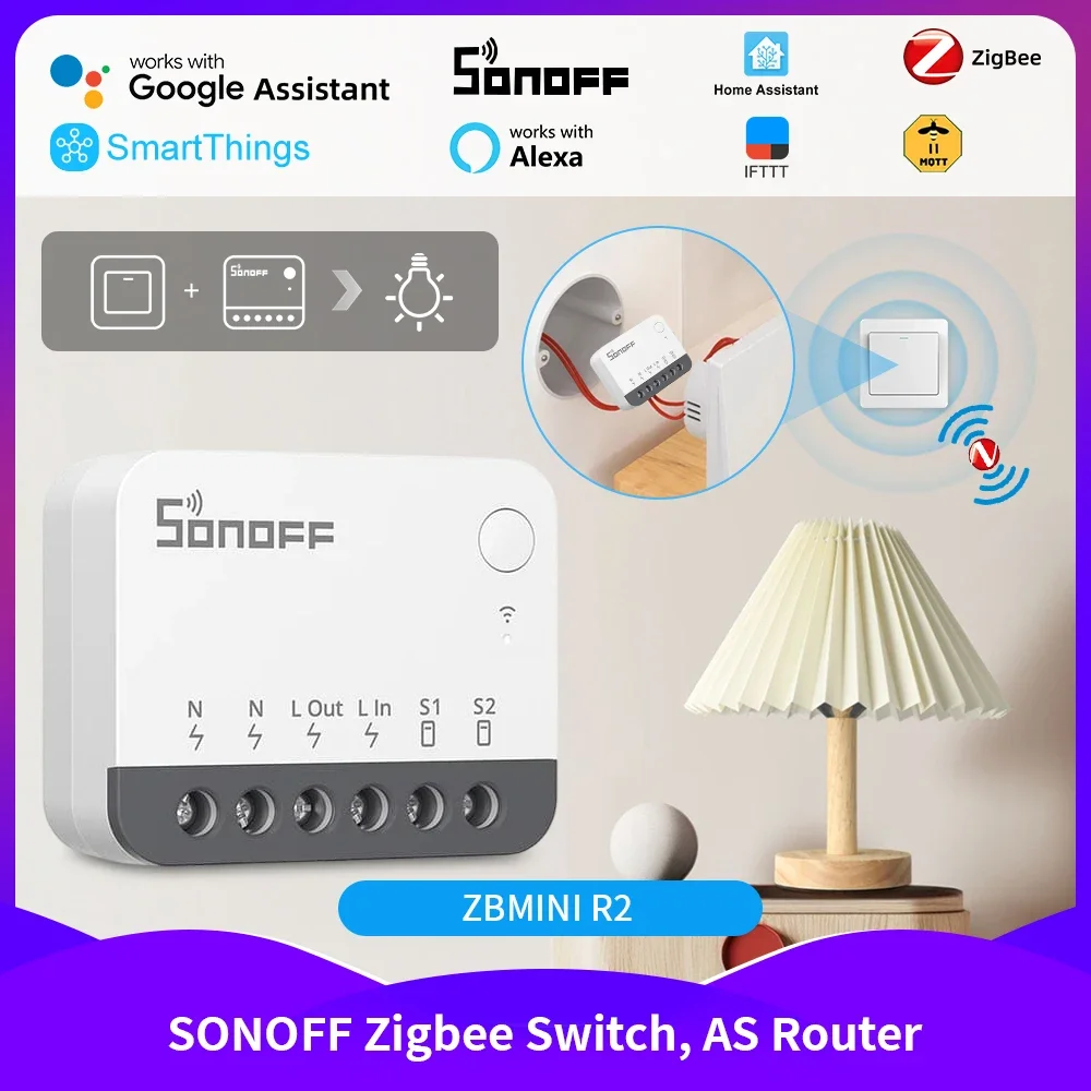 SONOFF ZBMINIR2 Extreme Zigbee Smart Switch, съемное реле, внешний переключатель, дистанционное управление через eWeLink, совместимый с Zigbee Hub
SONOFF ZBMINIR2 Extreme Zigbee Smart Switch, съемное реле, внешний переключатель, дистанционное управление через eWeLink, совместимый с Zigbee Hub