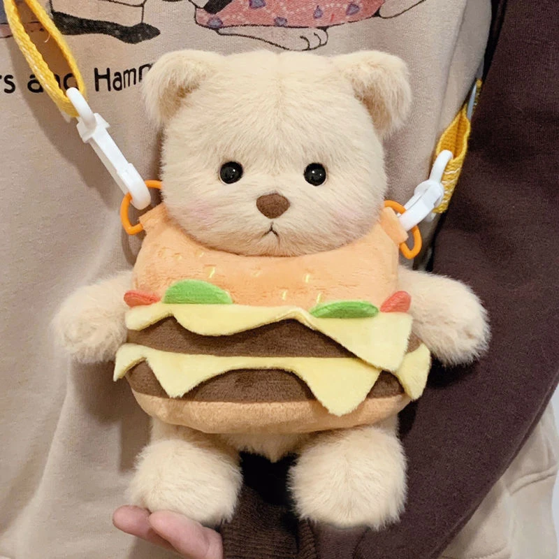 Burger Bear Stuffed Crossbody Bags Cartoon Plush Backpack Dress-Up Animal Doll Lovely Bag For Photo Props
Burger Bear Stuffed Crossbody Bags Cartoon Plush Backpack Dress-Up Animal Doll Lovely Bag For Photo Props