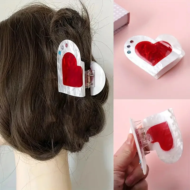 Acrylic love hairpin sweet heart grab clip rhinestone decoration crab clip hair accessories high ponytail Valentine's Day lady
Acrylic love hairpin sweet heart grab clip rhinestone decoration crab clip hair accessories high ponytail Valentine's Day lady
