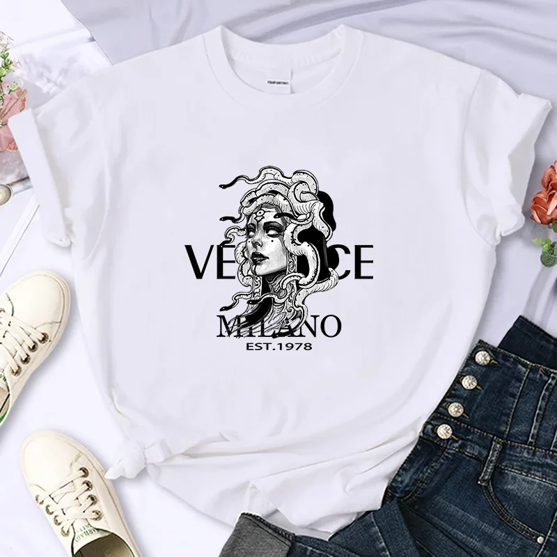 Cotton Lightweight Women's High-quality Spring and Summer Medusa Printed T-shirt Cotton Casual Plus Size T-shirt
Cotton Lightweight Women's High-quality Spring and Summer Medusa Printed T-shirt Cotton Casual Plus Size T-shirt
