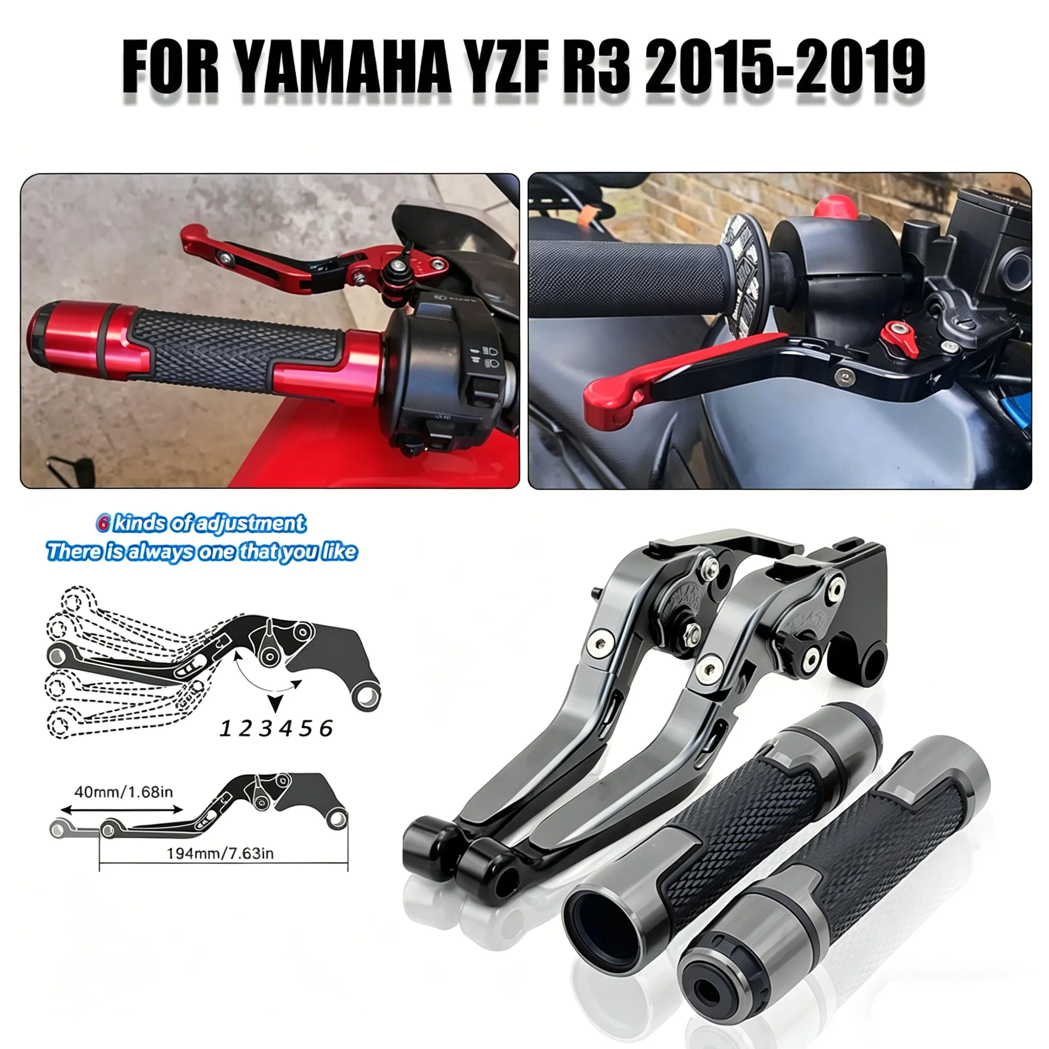 For Yamaha YZF R3 2015-2019 Motorcycle Brake Clutch Levers Nice CNC Folding Adjustable Clutch Brake Levers Handles Grips Kit
For Yamaha YZF R3 2015-2019 Motorcycle Brake Clutch Levers Nice CNC Folding Adjustable Clutch Brake Levers Handles Grips Kit