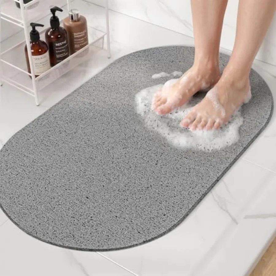 Oval Loofah Shower Mat Non Slip, 27x16 Inch Bath Mat for Textured Tub and Inside Shower Stall, No Suction Cups Quick Drying PVC
Oval Loofah Shower Mat Non Slip, 27x16 Inch Bath Mat for Textured Tub and Inside Shower Stall, No Suction Cups Quick Drying PVC