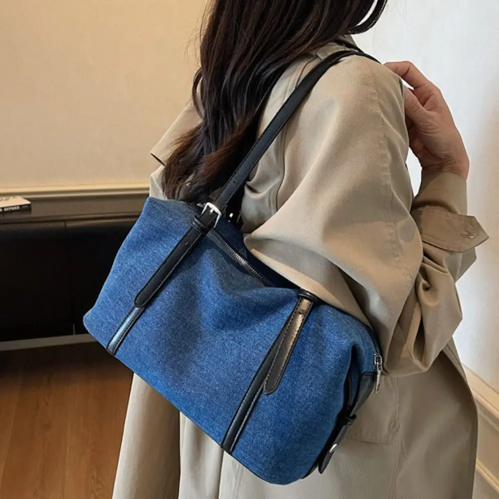 Sweet Korean Style Denim Tote Bag Solid Color PU Leather Large Capacity Handbag Large Capacity Ethnic Style Underarm Packs Women
Sweet Korean Style Denim Tote Bag Solid Color PU Leather Large Capacity Handbag Large Capacity Ethnic Style Underarm Packs Women