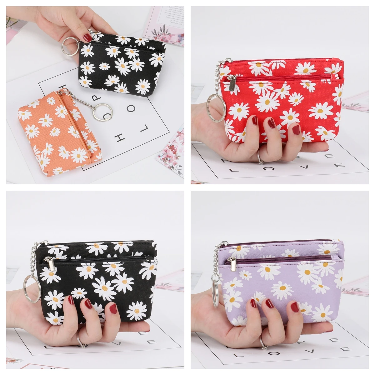 Little Daisy Women Wallet Mini Purse for Coin Zipper Small Purse Korean Style Coin Pouch Cute Coin Keychain Holder Bag Accessory
Little Daisy Women Wallet Mini Purse for Coin Zipper Small Purse Korean Style Coin Pouch Cute Coin Keychain Holder Bag Accessory