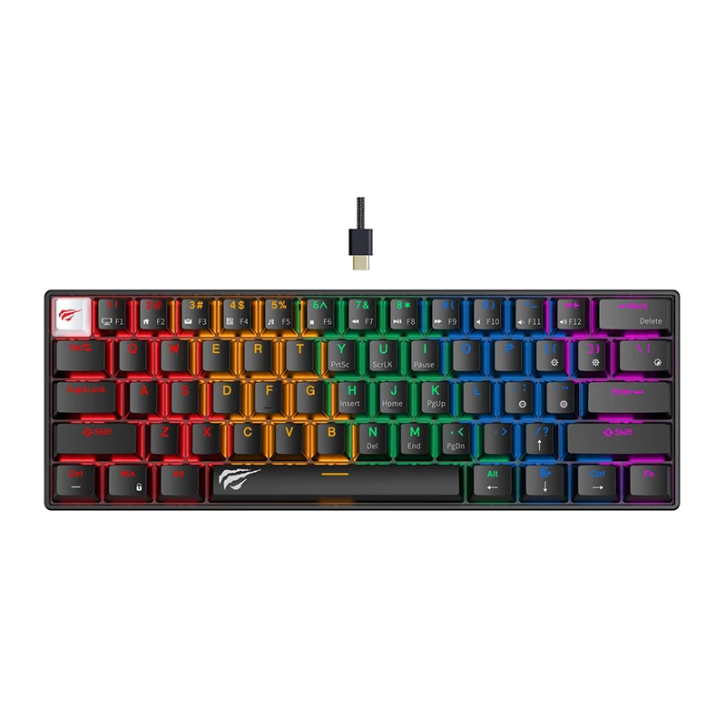 Havit KB903L 61-клавишная механическая игровая клавиатура с радужной подсветкой RGB, USB-проводная компьютерная подсветка для ПК
Havit KB903L 61-клавишная механическая игровая клавиатура с радужной подсветкой RGB, USB-проводная компьютерная подсветка для ПК