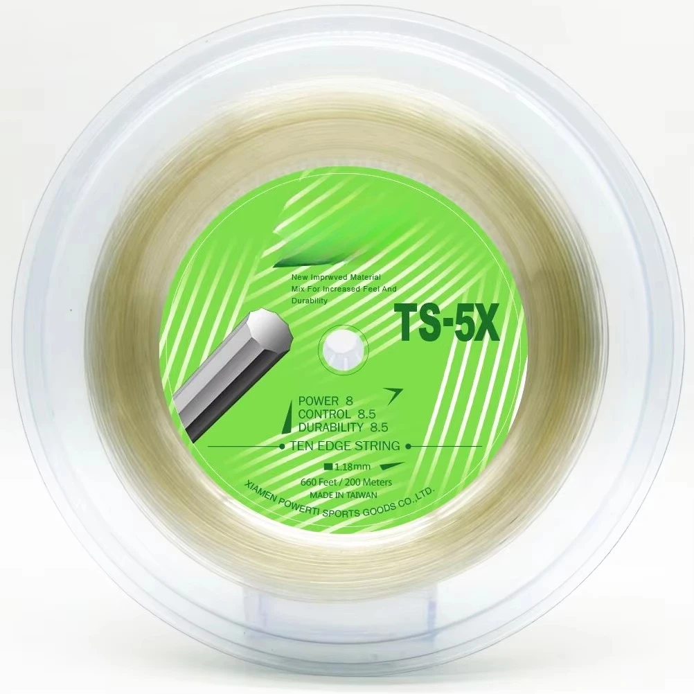 200m Logo Customized TS-5X Cyclone Polyester Ten Horns 1.18mm Tennis String