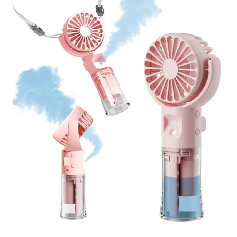 Handheld Misting Fan Rechargeable Battery Operated Portable 4 Speeds and 55ml 360° Swiveling Personal Fan for Travel Camping Ou
Handheld Misting Fan Rechargeable Battery Operated Portable 4 Speeds and 55ml 360° Swiveling Personal Fan for Travel Camping Ou