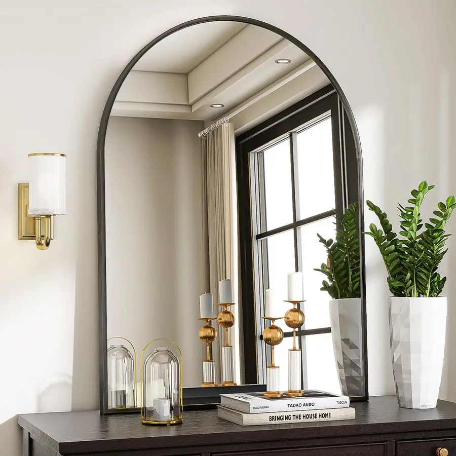 Arched Wall Mirror, 30 x 38 inch Arch Bathroom Mirror, Wall Mounted Vanity Mirror with Arch Metal Frame, Modern Bathroom Vanity
Arched Wall Mirror, 30 x 38 inch Arch Bathroom Mirror, Wall Mounted Vanity Mirror with Arch Metal Frame, Modern Bathroom Vanity