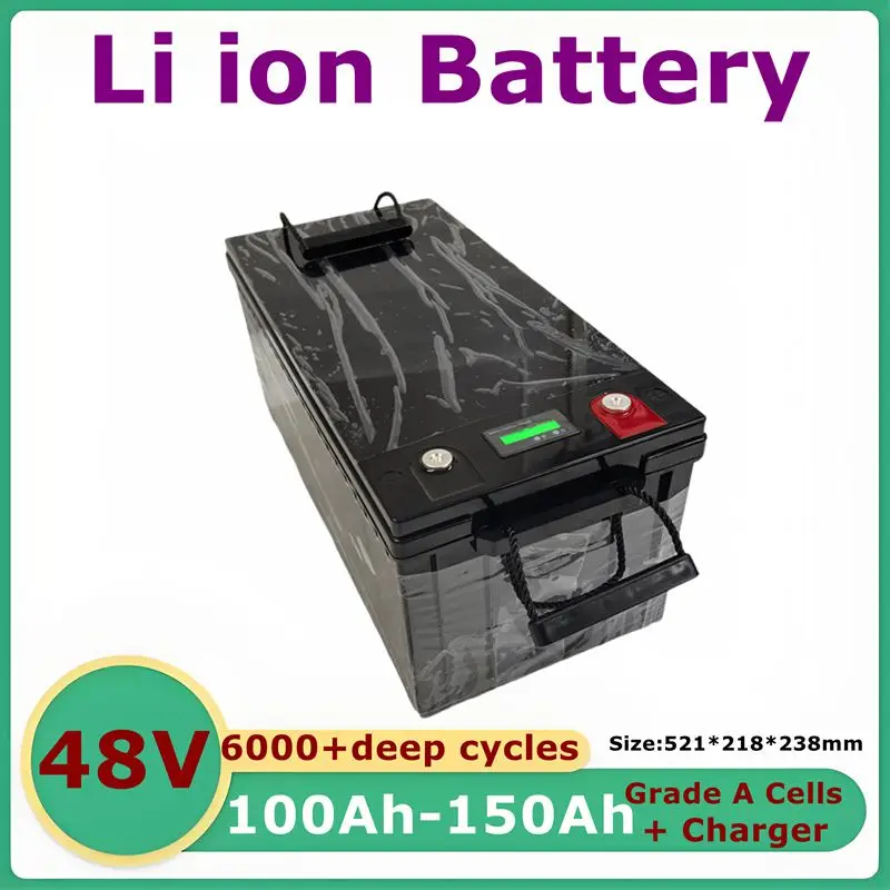 lithium 48v 100AH lifepo4 battery with BMS for tricycle golf cart inverter Solar energy storage scooter +58.4V 10A charger
lithium 48v 100AH lifepo4 battery with BMS for tricycle golf cart inverter Solar energy storage scooter +58.4V 10A charger
