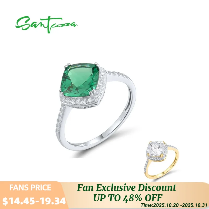 SANTUZZA Pure 925 Sterling Silver Ring For Women Sparkling White Cubic Zirconia Green Spinel Solitaire Chic Wedding Fine Jewelry
SANTUZZA Pure 925 Sterling Silver Ring For Women Sparkling White Cubic Zirconia Green Spinel Solitaire Chic Wedding Fine Jewelry