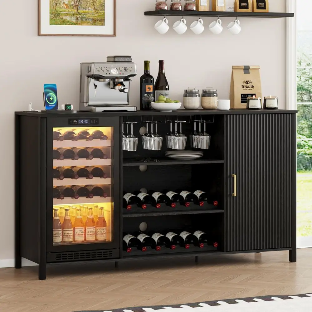 Large Coffee Bar Cabinet with Power Outlet, Mini Fridge Cabinet with Adjustable Shelf Wine Rack Glass Holder Liquor Wine Bar St
Large Coffee Bar Cabinet with Power Outlet, Mini Fridge Cabinet with Adjustable Shelf Wine Rack Glass Holder Liquor Wine Bar St