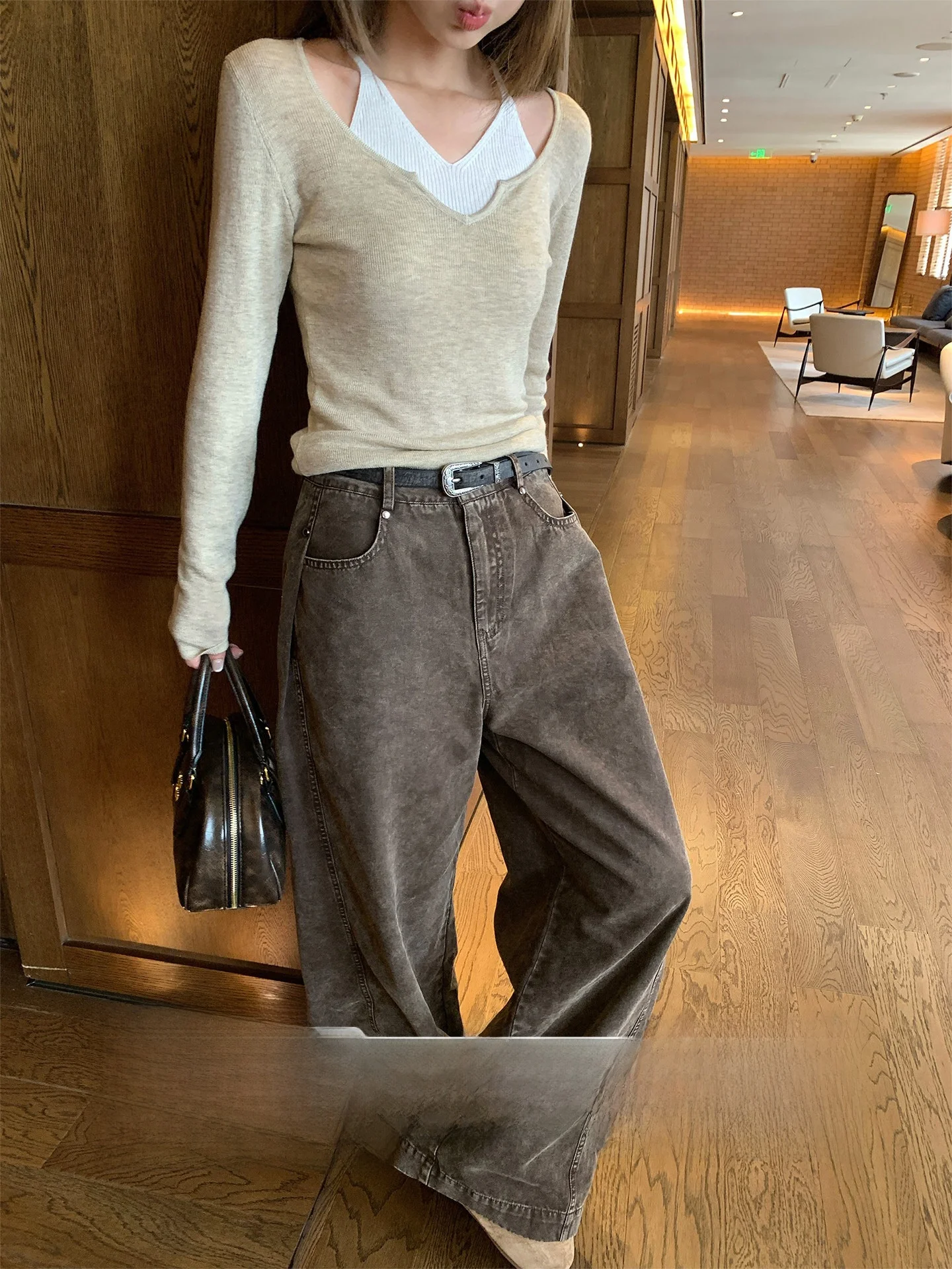 MLS Wed Explorer Vintage Waed Straight Leg Jeans Women's Spring Loose Casual Floor-Length Pants High Waist Elastic
MLS Wed Explorer Vintage Waed Straight Leg Jeans Women's Spring Loose Casual Floor-Length Pants High Waist Elastic
