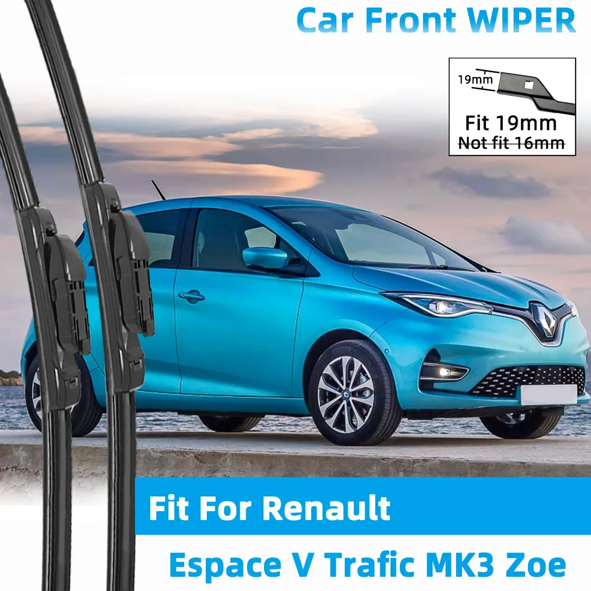 Front Wiper Accessorie Double Rubber Car Wipers for Renault Espace V Trafic MK3 Zoe 2012-2020 Wipers Brushes New Upgraded
Front Wiper Accessorie Double Rubber Car Wipers for Renault Espace V Trafic MK3 Zoe 2012-2020 Wipers Brushes New Upgraded