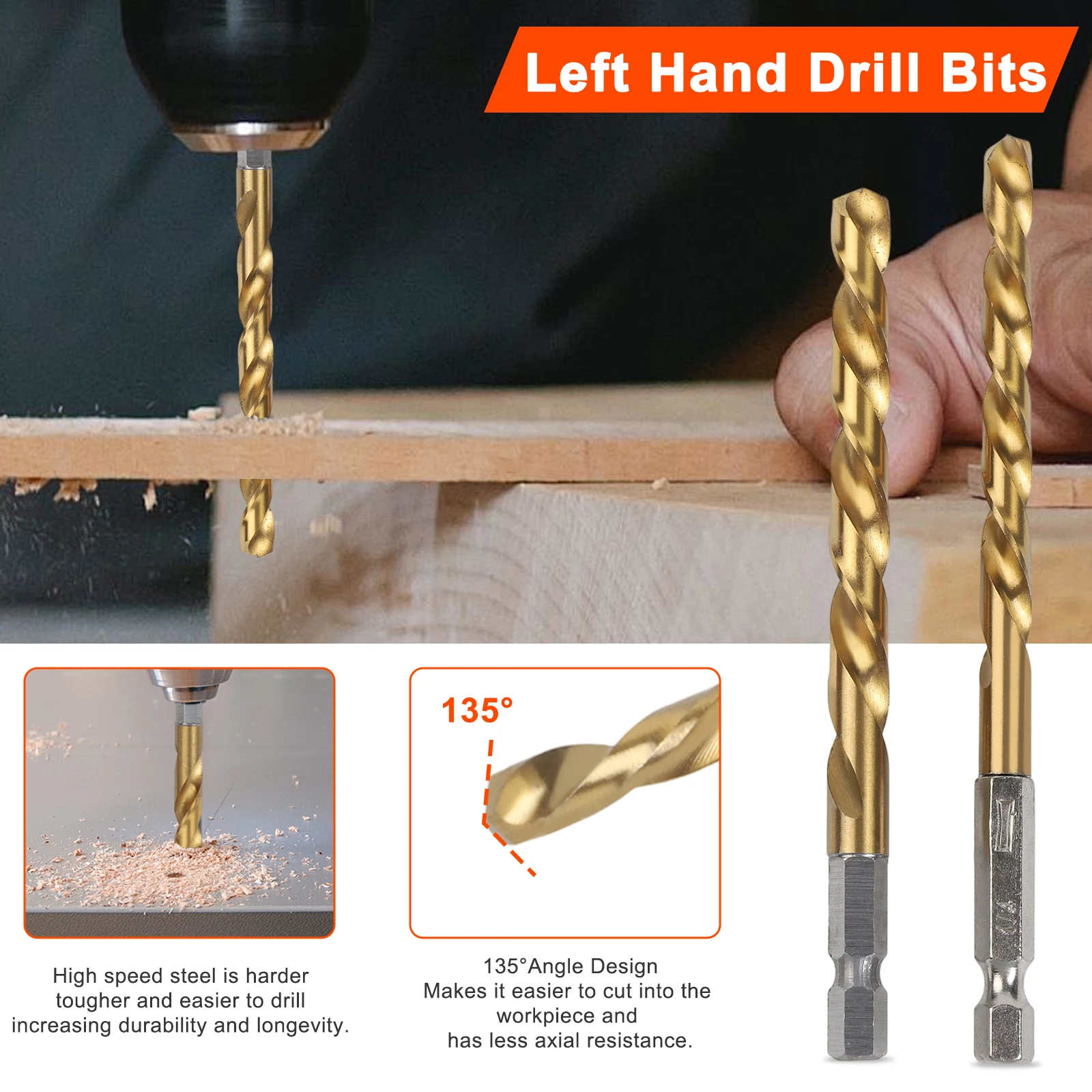11Pcs HSS Drill Bits and Screw Extractors Set for Removing Stripped Bolts and Screws with Left Hand Drill Bits and Storage Box
11Pcs HSS Drill Bits and Screw Extractors Set for Removing Stripped Bolts and Screws with Left Hand Drill Bits and Storage Box