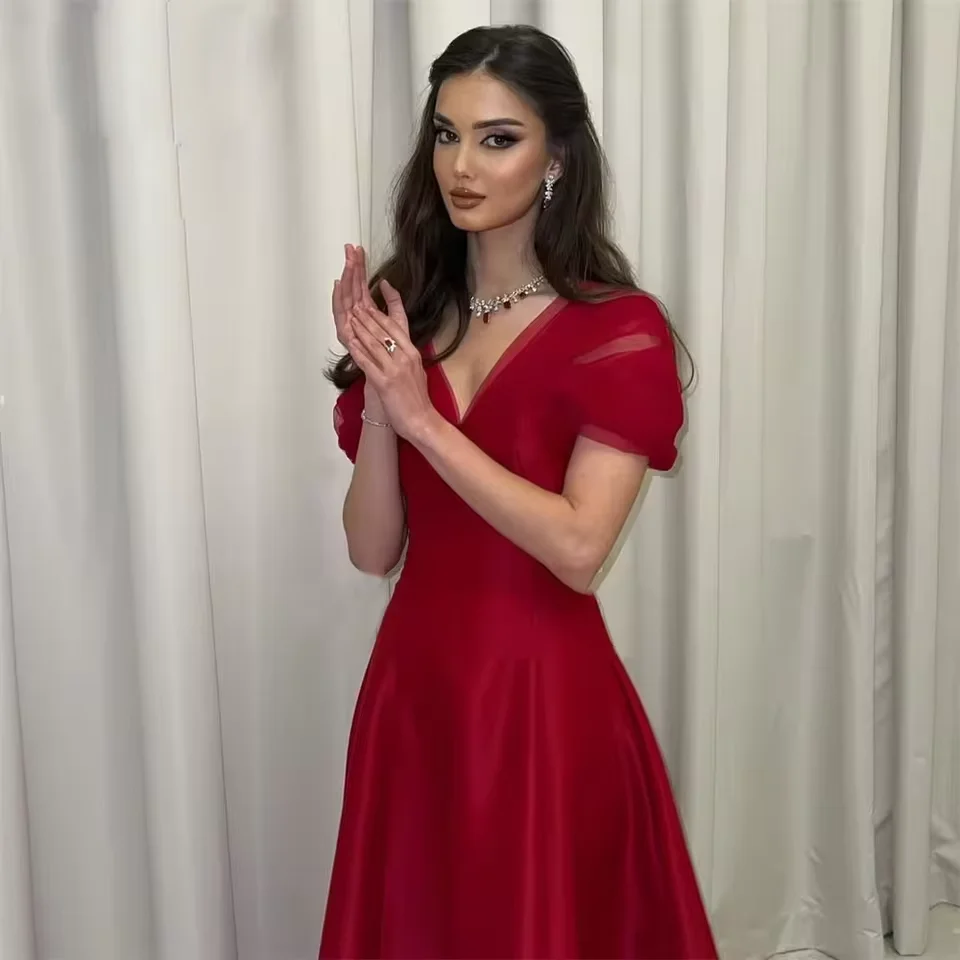 Customized A-Line V-Neck Ball Gown Elegant Off shoulder Cap Sleeves Formal Party Dresses فساتين مناسبة رسمية Customized
Customized A-Line V-Neck Ball Gown Elegant Off shoulder Cap Sleeves Formal Party Dresses فساتين مناسبة رسمية Customized