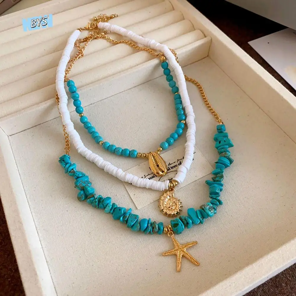 Pearl Shell Multilayer Necklace Starfish Conch Clavicle Chain Women Neck Jewelry Bohemian Style Shell Beads Necklace Ladies
Pearl Shell Multilayer Necklace Starfish Conch Clavicle Chain Women Neck Jewelry Bohemian Style Shell Beads Necklace Ladies