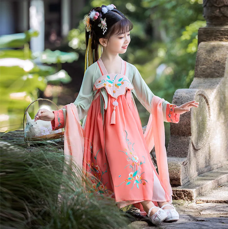 Girl Autumn New Oriental Retro Embroidery Fairy Fluffy Hanfu Dress Chinese Traditional Skirt Party Evening Performance Vestido
Girl Autumn New Oriental Retro Embroidery Fairy Fluffy Hanfu Dress Chinese Traditional Skirt Party Evening Performance Vestido