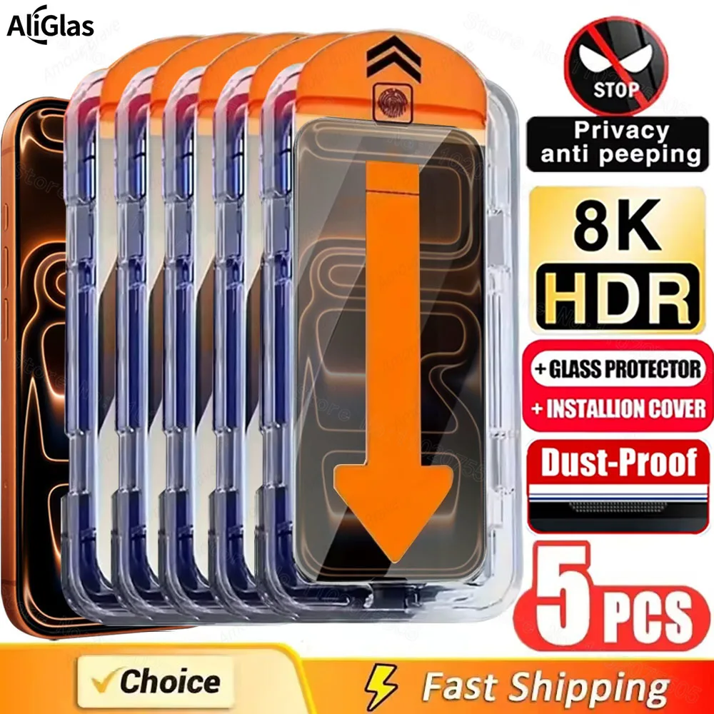 5Pcs Dust Free Privacy Screen Protector For IPhone 11 12 13 14 15 16 17 Pro Max Plus XR 16e Air Anti-spy Glass Easy Install Box
5Pcs Dust Free Privacy Screen Protector For IPhone 11 12 13 14 15 16 17 Pro Max Plus XR 16e Air Anti-spy Glass Easy Install Box