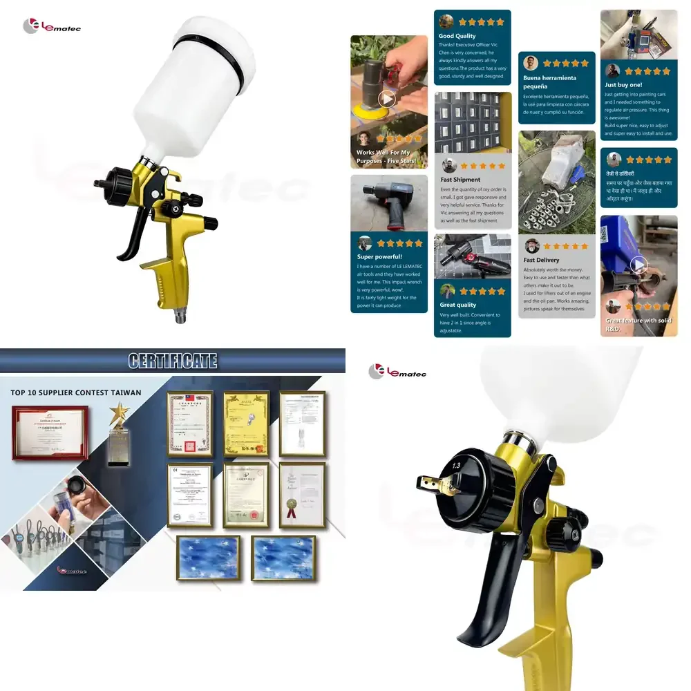 For LE-HVLP-2 HVLP Pneumatic Spray 1.3mm Nozzle 600ml Aluminum Cup 2.0-3.5 bar Gravity Feed DIY Furniture & Car Coating
For LE-HVLP-2 HVLP Pneumatic Spray 1.3mm Nozzle 600ml Aluminum Cup 2.0-3.5 bar Gravity Feed DIY Furniture & Car Coating