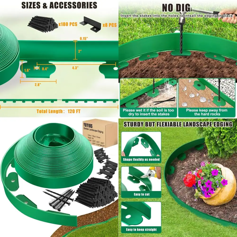 Бордюр для сада высотой 120 футов, высота 2 дюйма, 180 кольев, легкая окантовка для газона и клумбы
Бордюр для сада высотой 120 футов, высота 2 дюйма, 180 кольев, легкая окантовка для газона и клумбы