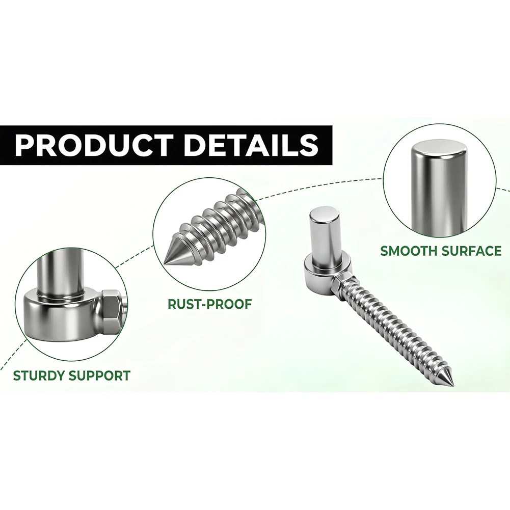 Stainless Steel Lag Screw Hinges 4 Pack for Wooden Gate Support Fence Door Assemblies Barn Doors and Utility Doors
Stainless Steel Lag Screw Hinges 4 Pack for Wooden Gate Support Fence Door Assemblies Barn Doors and Utility Doors