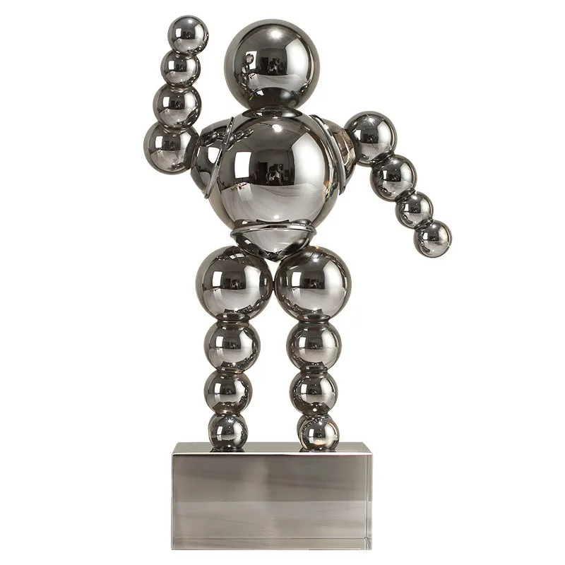 Modern Crystal Robot Ornament - Champagne & Chrome Glass Decor for Room & Bedroom
Modern Crystal Robot Ornament - Champagne & Chrome Glass Decor for Room & Bedroom