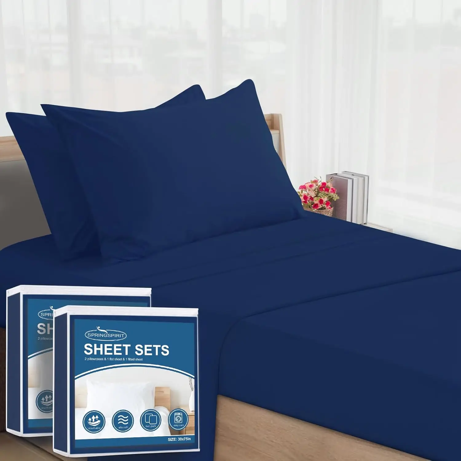 Cot Sheets 30x75x9 Inch 4 Piece Set for Camping RV Bunk Guest Beds Navy
Cot Sheets 30x75x9 Inch 4 Piece Set for Camping RV Bunk Guest Beds Navy