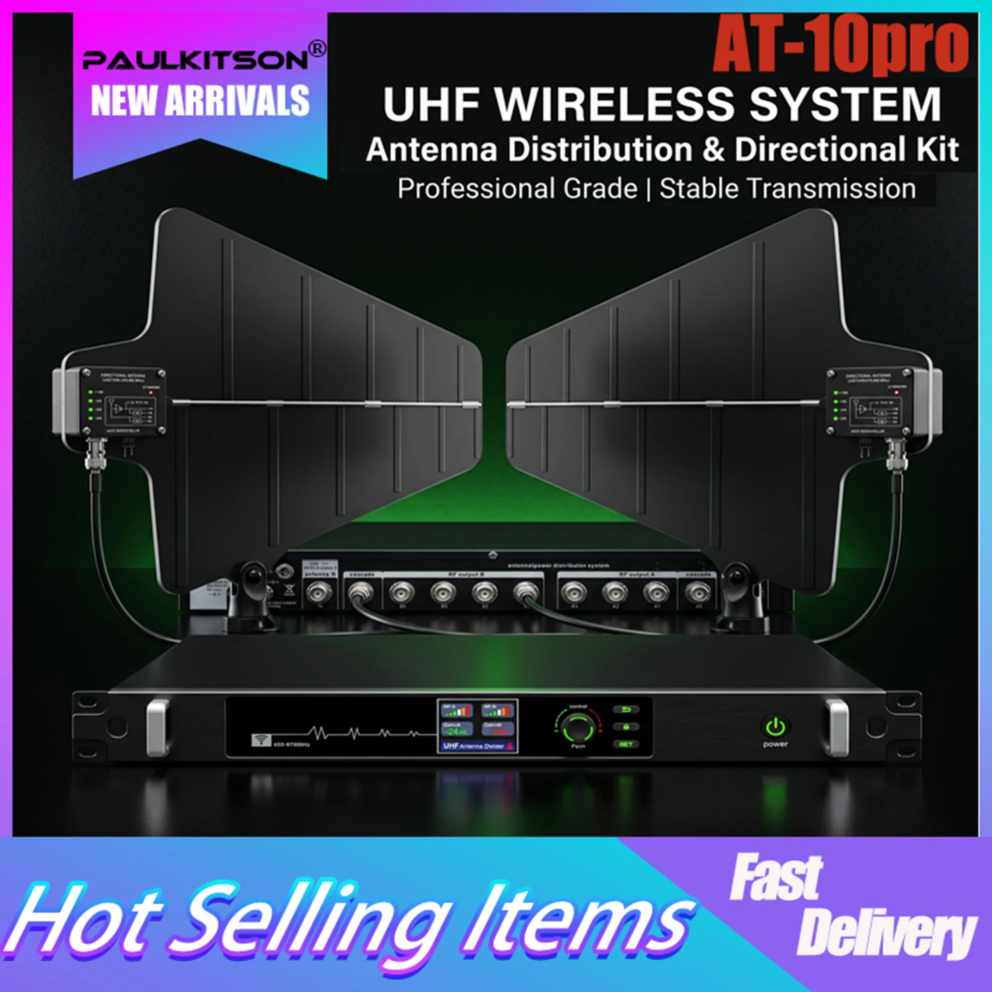 Paulkitson AT-10pro UHF Antenna Distribution System Directional Kit 450-970MHz 10CH Stable Wireless Mic for Stage Karaoke Live
Paulkitson AT-10pro UHF Antenna Distribution System Directional Kit 450-970MHz 10CH Stable Wireless Mic for Stage Karaoke Live