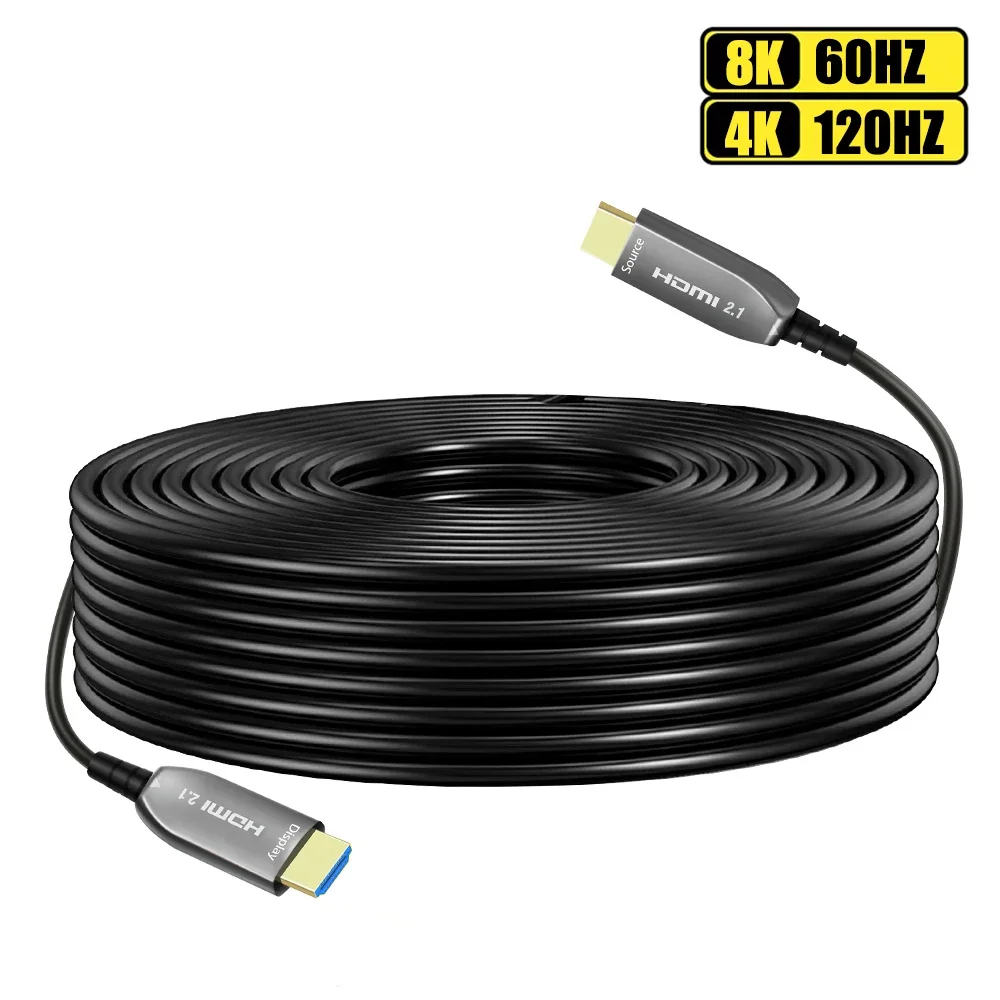 Optic HDMI 2.1 Male Cable 8K 60HZ 4K 120HZ Video 48Gbps High Speed Fiber Optical 10m 20m 50m 100m For PS4 PS5 Xbox To TV Display
Optic HDMI 2.1 Male Cable 8K 60HZ 4K 120HZ Video 48Gbps High Speed Fiber Optical 10m 20m 50m 100m For PS4 PS5 Xbox To TV Display
