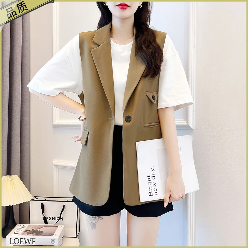 A288 Korea Style Office Lady Solid Color Casual Loose Suits Vest Women V-neck Sleeveless Waistcoat Female Simple Chic Basic Tops
A288 Korea Style Office Lady Solid Color Casual Loose Suits Vest Women V-neck Sleeveless Waistcoat Female Simple Chic Basic Tops