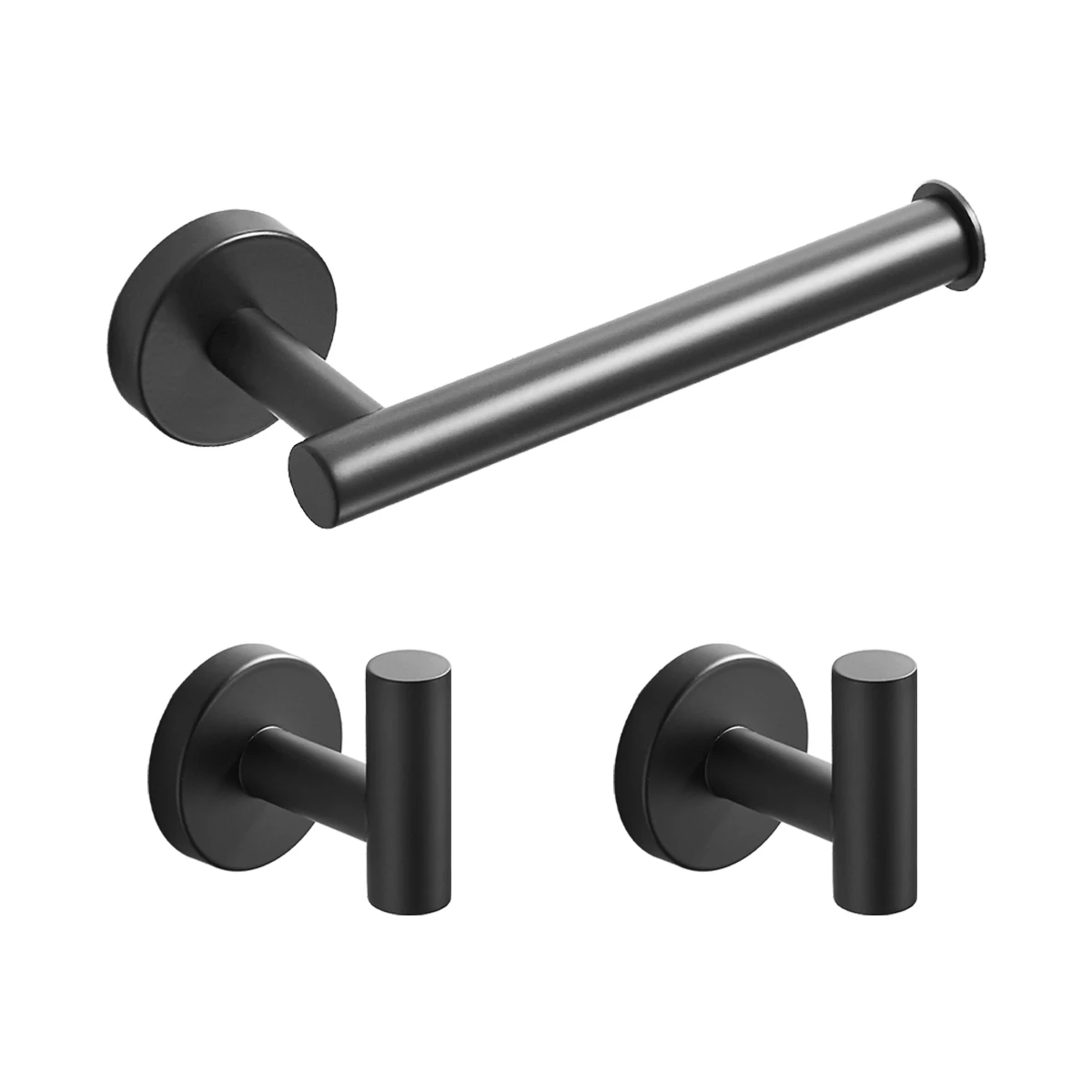3-Piece Set - 1 Black Toilet Paper Holder and 2 Hook Combinations, Bathroom Accessories, Toilet Paper Holder, Toilet Paper and Towel Storage Rack
3-Piece Set - 1 Black Toilet Paper Holder and 2 Hook Combinations, Bathroom Accessories, Toilet Paper Holder, Toilet Paper and Towel Storage Rack