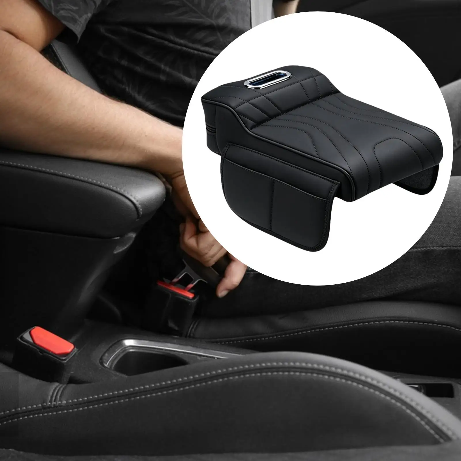 Car Armrest Box Pad Organizer Universal PU Leather Cushion with Storage Pocket for Vehicle Center Console
Car Armrest Box Pad Organizer Universal PU Leather Cushion with Storage Pocket for Vehicle Center Console