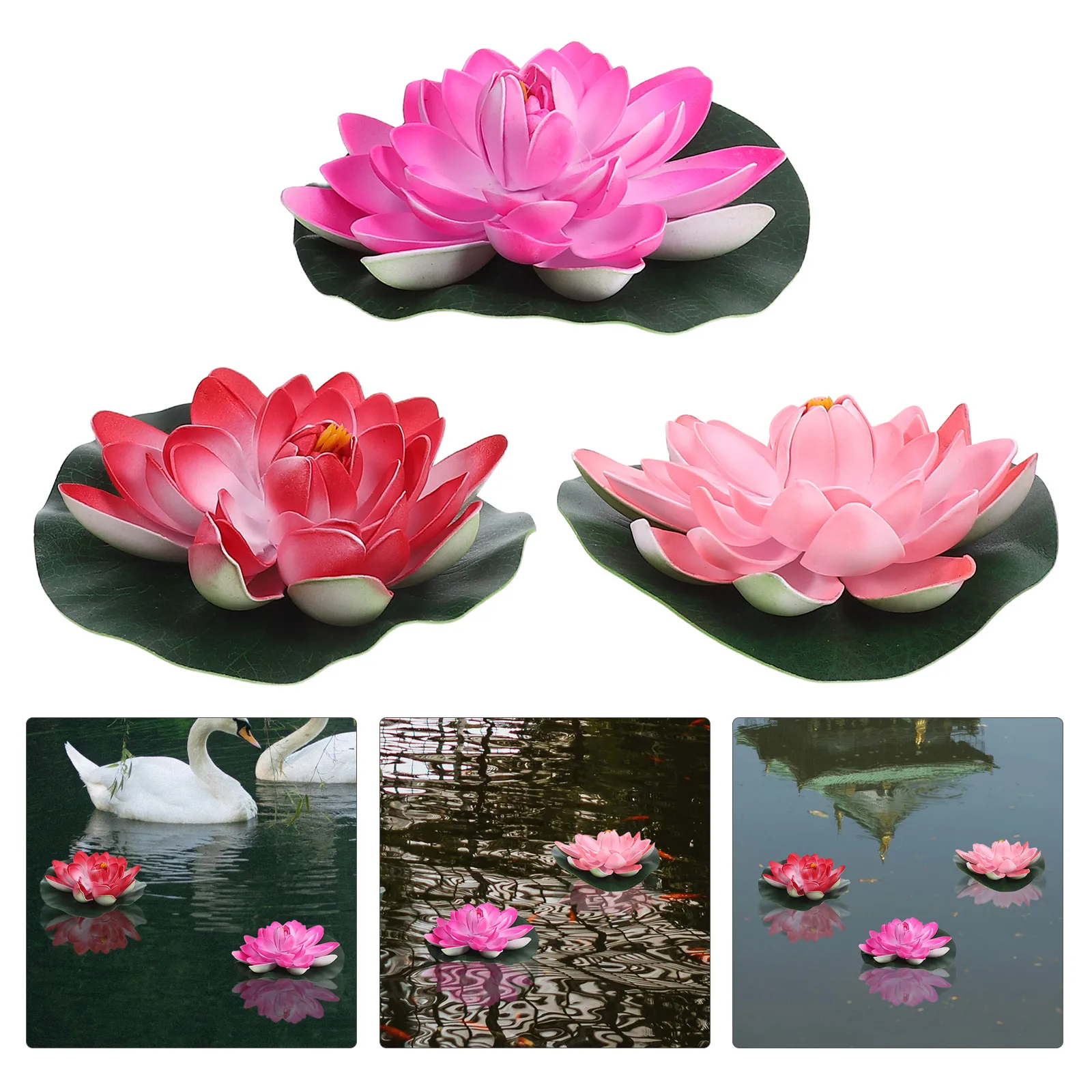 3pcs Floating Artificial Lily Flowers for Pond Garden Pool Decoration Fake Water Lily Pads Lotus Set Outdoor Fish Pond
3pcs Floating Artificial Lily Flowers for Pond Garden Pool Decoration Fake Water Lily Pads Lotus Set Outdoor Fish Pond