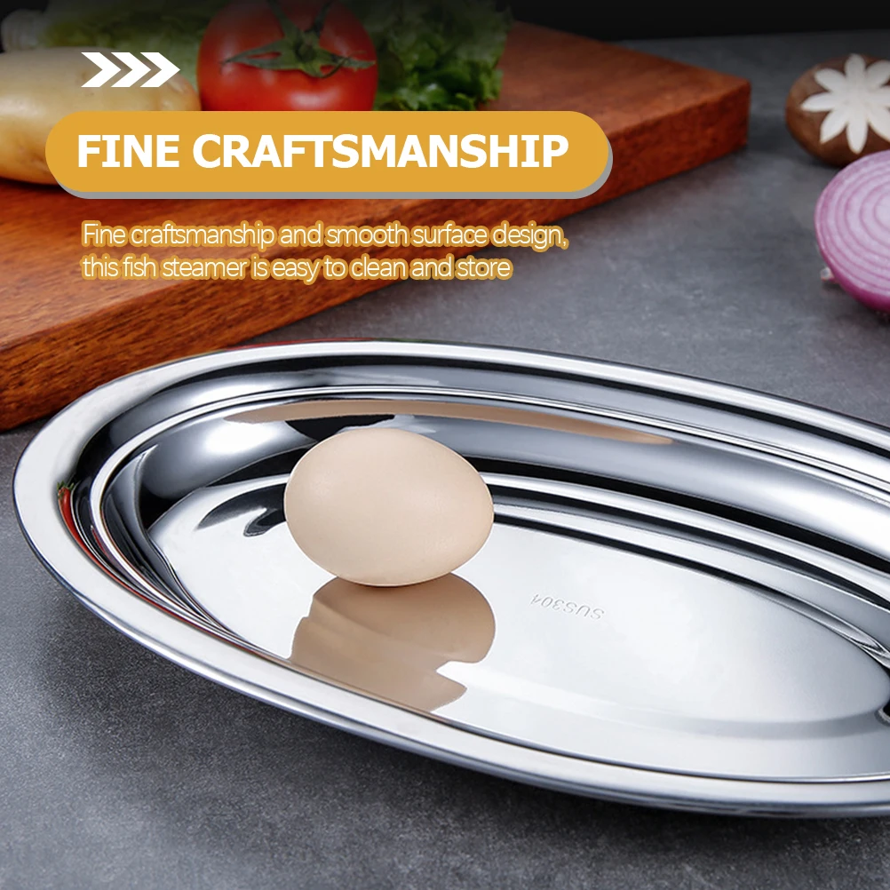 Stainless Steel Fish Steamer Plate High Temp Microwave Safe Easy Clean Home Hotel Restaurant Food Serving Dish Pastry
Stainless Steel Fish Steamer Plate High Temp Microwave Safe Easy Clean Home Hotel Restaurant Food Serving Dish Pastry