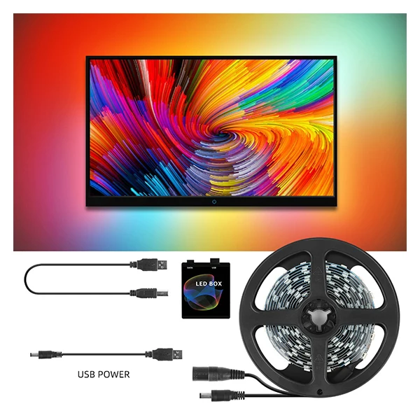 Wireless Intelligent TV Environment Light Kit 4K HDMI Synchronous LED Computer Screen Lighting Voice Control Alexei Assistant
Wireless Intelligent TV Environment Light Kit 4K HDMI Synchronous LED Computer Screen Lighting Voice Control Alexei Assistant