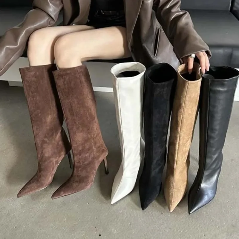 Fashion Thin High Heels Suede/leather Thigh High Boots Sharp Pointed Women's Knee High Boots Designer Party Outfit Street Boots
Fashion Thin High Heels Suede/leather Thigh High Boots Sharp Pointed Women's Knee High Boots Designer Party Outfit Street Boots